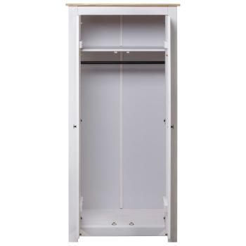 Kleiderschrank Weiß 80×50×171,5 cm Kiefer Massiv Panama Serie