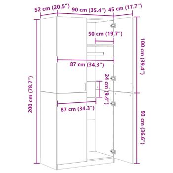 Kleiderschrank Weiß 80×50×171,5 cm Kiefer Massiv Panama Serie