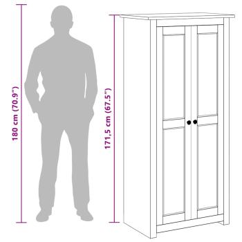 Kleiderschrank Weiß 80×50×171,5 cm Kiefer Massiv Panama Serie