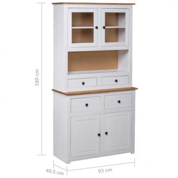 Highboard Weiß 93x40,5x180 cm Kiefernholz Panama