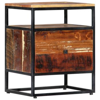 Nachttisch 40x30x50 cm Massives Altholz und Stahl