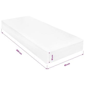 Matratze 80 x 200 cm Viskoelastischer Memory-Schaum 18 cm