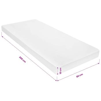 Matratze 80 x 200 cm 7 Zonen PU Schaum 10 cm H2 H3
