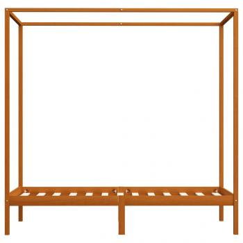 Himmelbett-Gestell Honigbraun Massivholz Kiefer 90 x 200 cm