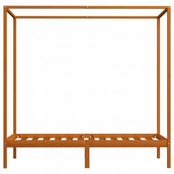 Himmelbett-Gestell Honigbraun Massivholz Kiefer 100 x 200 cm