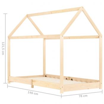 Kinder-Bettgestell Massivholz Kiefer 70 x 140 cm