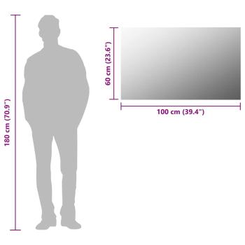 Rahmenloser Spiegel 100x60 cm Glas