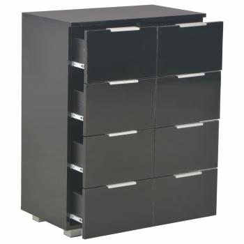 Sideboard Hochglanz-Schwarz 60x35x80 cm Holzwerkstoff