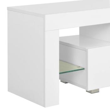 TV-Schrank mit LED-Leuchten Hochglanz-Weiß 130x35x45 cm