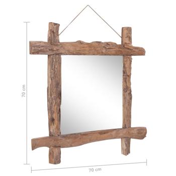 Holzspiegel Natur 70x70 cm Recyceltes Teakholz