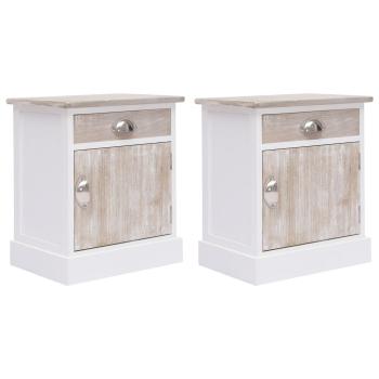 ARDEBO.de - Nachttische 2 Stk. 38x28x45 cm Paulownia Holz