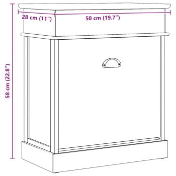 Schuhschrank Weiß 50 x 28 x 58 cm Paulownia Holz