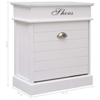 Schuhschrank Weiß 50 x 28 x 58 cm Paulownia Holz