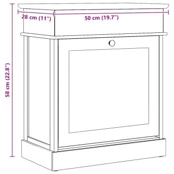 Schuhschrank Grau 50 x 28 x 58 cm Paulownia Holz