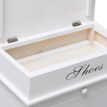 Schuhschrank Weiß 50 x 28 x 58 cm Paulownia Holz