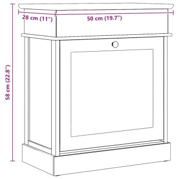 Schuhschrank Weiß 50 x 28 x 58 cm Paulownia Holz