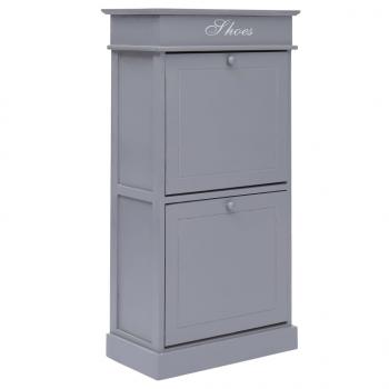 ARDEBO.de - Schuhschrank Grau 50 x 28 x 98 cm Paulownia Holz