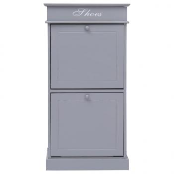 Schuhschrank Grau 50 x 28 x 98 cm Paulownia Holz