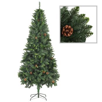 ARDEBO.de - Künstlicher Weihnachtsbaum mit Kiefernzapfen Grün 210 cm
