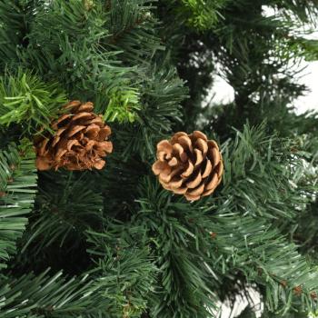 Künstlicher Weihnachtsbaum mit Kiefernzapfen Grün 210 cm