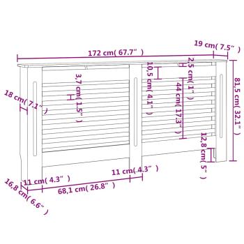 Heizkörperabdeckung Weiß 172×19×81,5 cm MDF