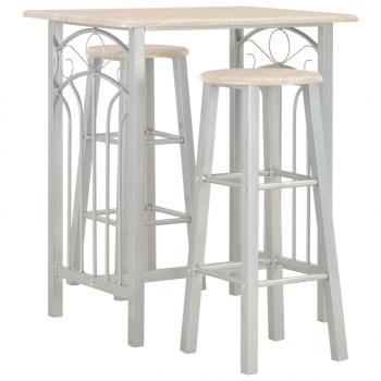 ARDEBO.de - 3-tlg. Bar-Set Holz und Stahl