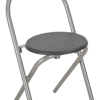 3-tlg. Klappbare Essgruppe mit Ablagefach MDF und Stahl Schwarz