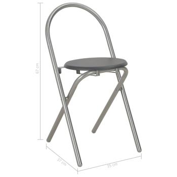 3-tlg. Klappbare Essgruppe mit Ablagefach MDF und Stahl Schwarz