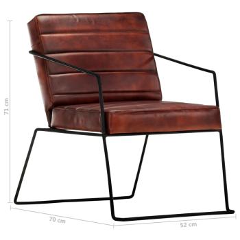 Sessel Dunkelbraun Echtleder