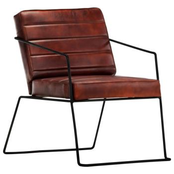 Sessel Dunkelbraun Echtleder
