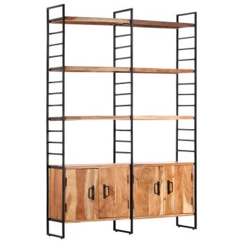 Bücherregal 4 Etagen 124x30x180 cm Massivholz Akazie