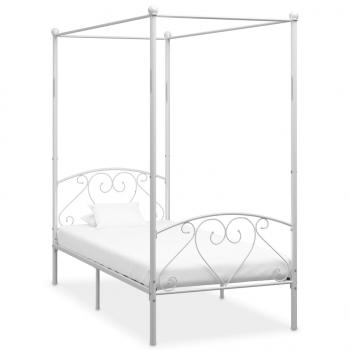 ARDEBO.de - Himmelbett-Gestell Weiß Metall 90 x 200 cm