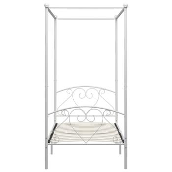 Himmelbett-Gestell Weiß Metall 100 x 200 cm 