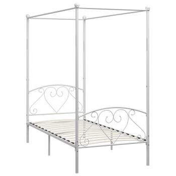 Himmelbett-Gestell Weiß Metall 120 x 200 cm 