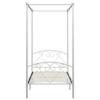 Himmelbett-Gestell Weiß Metall 120 x 200 cm 