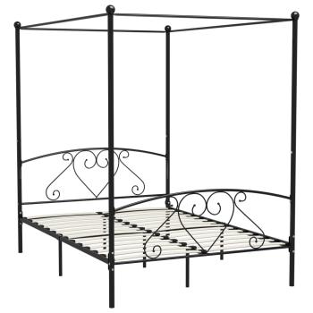 Himmelbett-Gestell Schwarz Metall 140 x 200 cm 