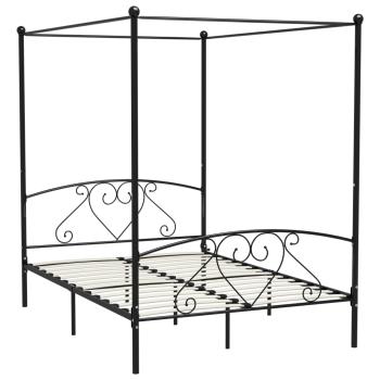 Himmelbett-Gestell Schwarz Metall 140 x 200 cm 