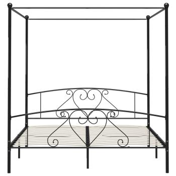 Himmelbett-Gestell Schwarz Metall 180 x 200 cm 