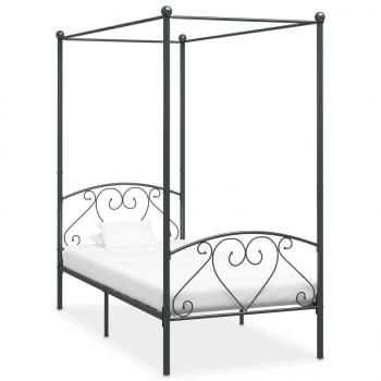 ARDEBO.de - Himmelbett-Gestell Grau Metall 120 x 200 cm 