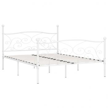 Bettgestell mit Lattenrost Weiß Metall 200 × 200 cm