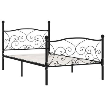 Bettgestell mit Lattenrost Schwarz Metall 100 × 200 cm