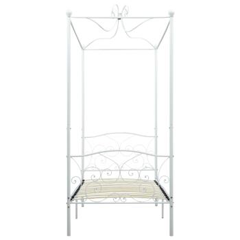 Himmelbett-Gestell Weiß Metall 90 x 200 cm
