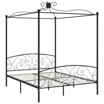 Himmelbett-Gestell Schwarz Metall 180 x 200 cm