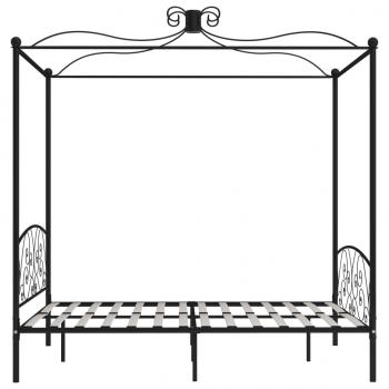 Himmelbett-Gestell Schwarz Metall 180 x 200 cm