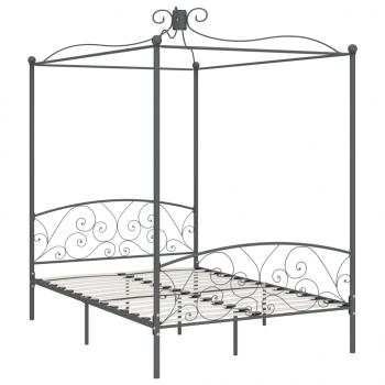 Himmelbett-Gestell Grau Metall 120 x 200 cm