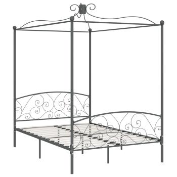 Himmelbett-Gestell Grau Metall 120 x 200 cm