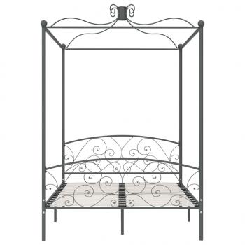 Himmelbett-Gestell Grau Metall 120 x 200 cm