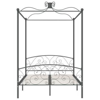 Himmelbett-Gestell Grau Metall 120 x 200 cm