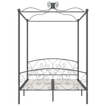 Himmelbett-Gestell Grau Metall 140 x 200 cm
