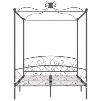 Himmelbett-Gestell Grau Metall 160 x 200 cm